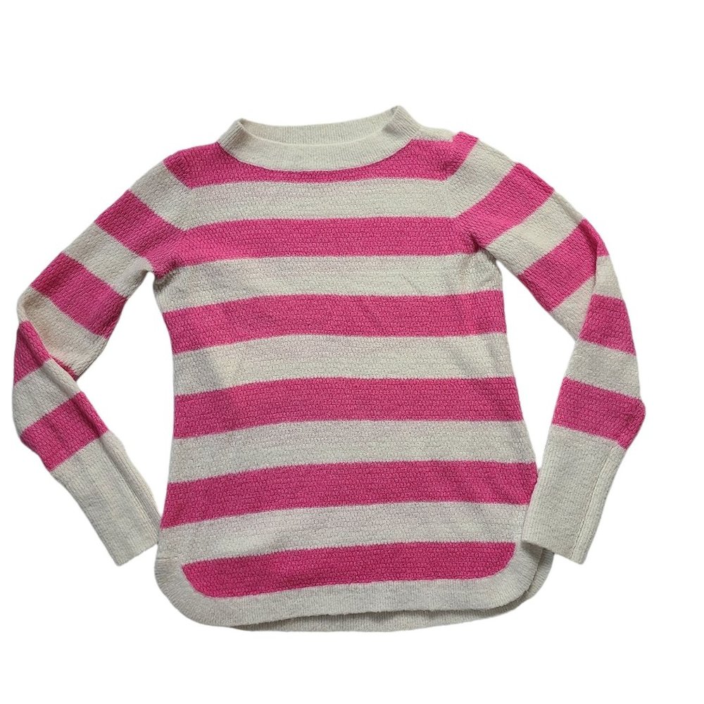 Loft Women's Pink Stripe Sweater Size M